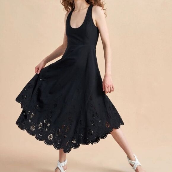 NWT La Ligne Harper Eyelet Hem Cotton
Poplin Dress-T12 - Picture 1 of 8